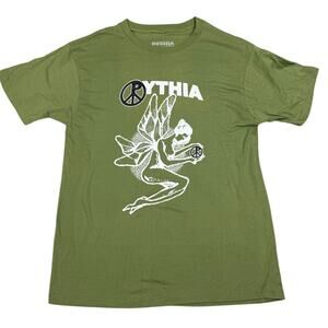 Pythia Mens Size L Green Graphic T-Shirt